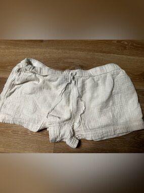 J. Crew Cream Textured Gauze Drawstring Lounge Shorts